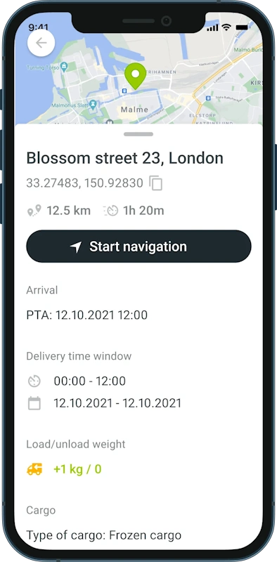Route optimization dashboard showing efficient delivery routes and real-time traffic data