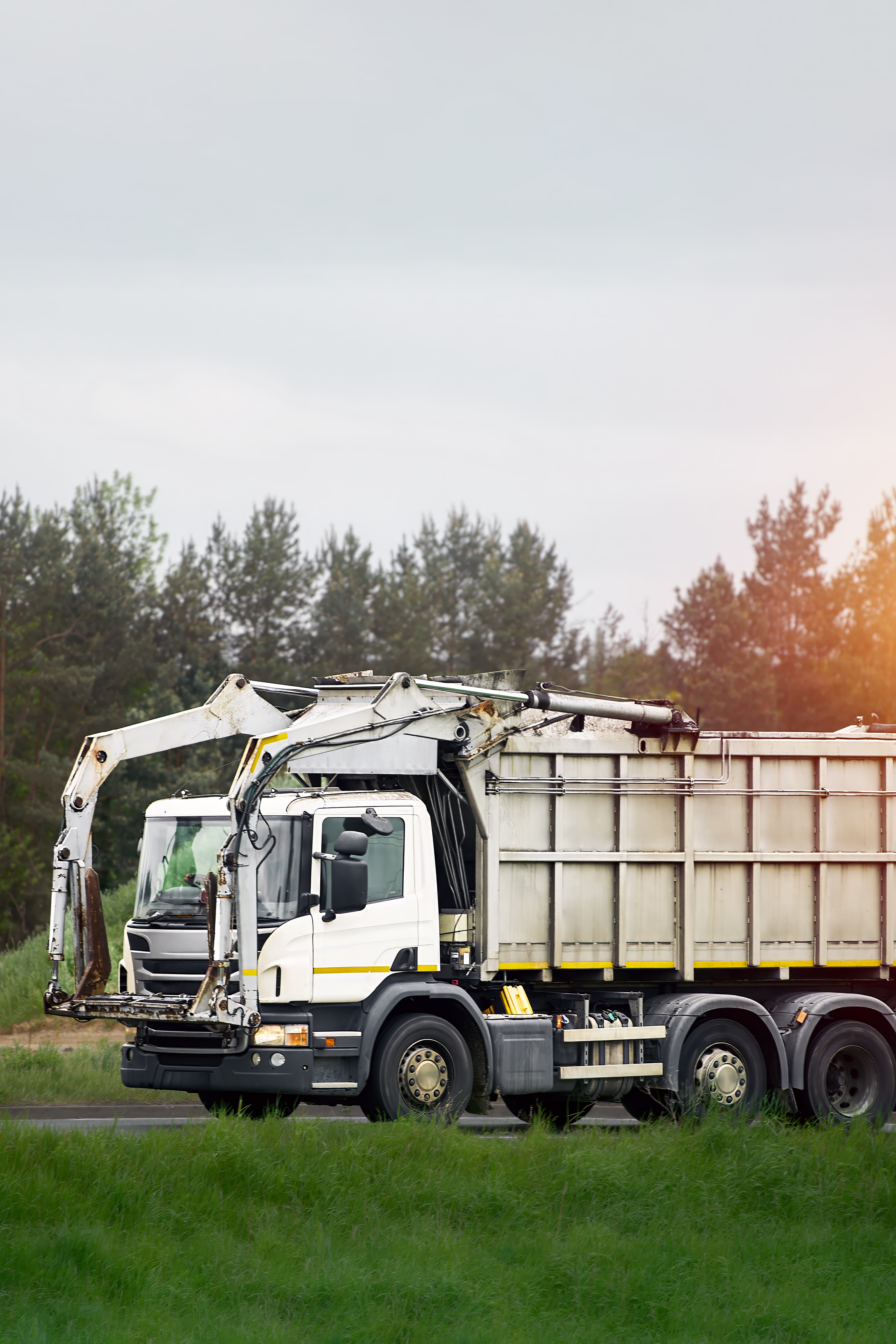 Comprehensive waste management solutions dashboard showing municipal, commercial and recycling operations