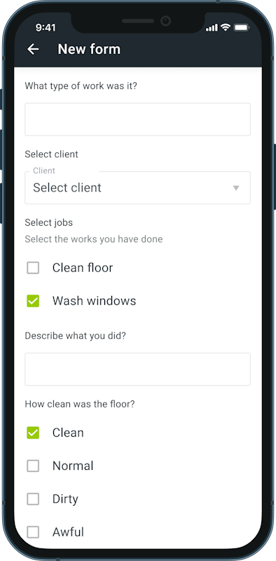 Mobile workforce management app showing team coordination and task management